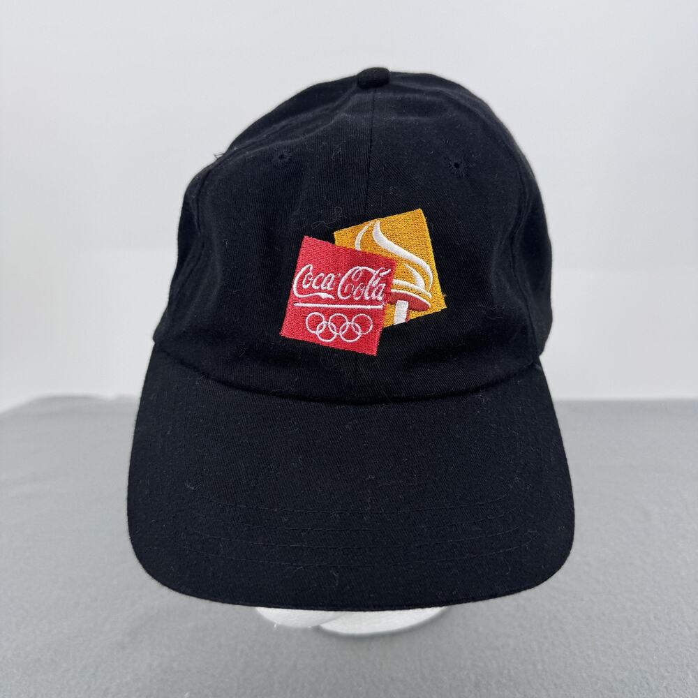 Vintage Salt Lake 2002 Olympic Torch Relay Hat Cap Strap Back One Size Coca-Cola